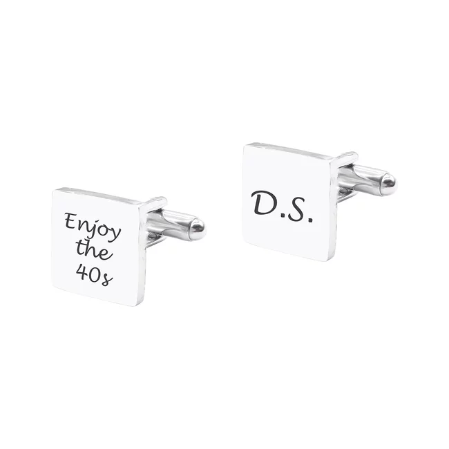 Butoni personalizati, Inox, patrati (12 mm)