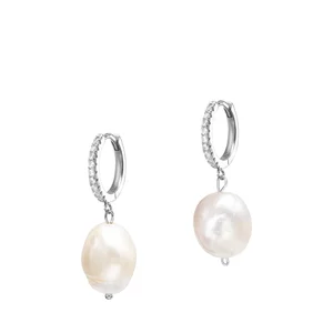 Cercei Argint Premium 925 cu zirconii si perle de cultura
