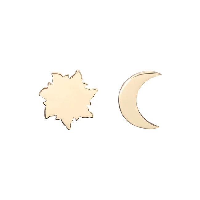 Cercei Aur cu soare si luna