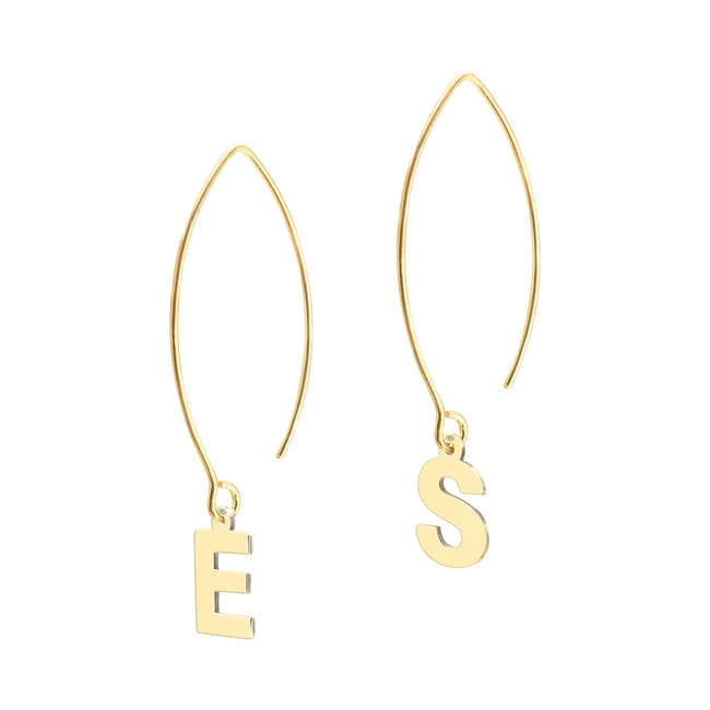 Cercei lungi Argint 925 Premium dama - initiale (9 mm)