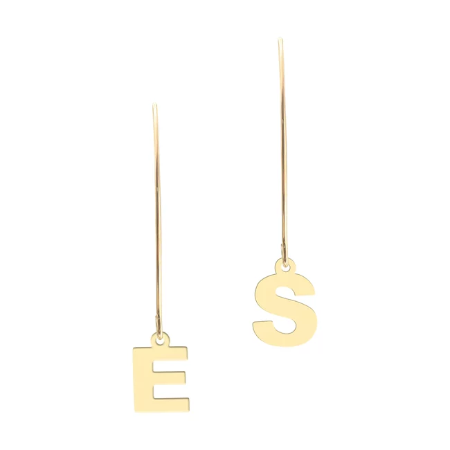 Cercei lungi Argint 925 Premium dama - initiale (9 mm)