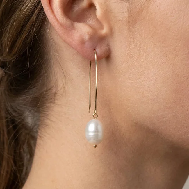 Cercei lungi Argint 925 Premium dama - perle de cultura (11 mm)