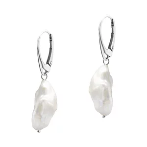 Cercei ovali cu Perla Baroc Naturala de Cultura (16-20mm)