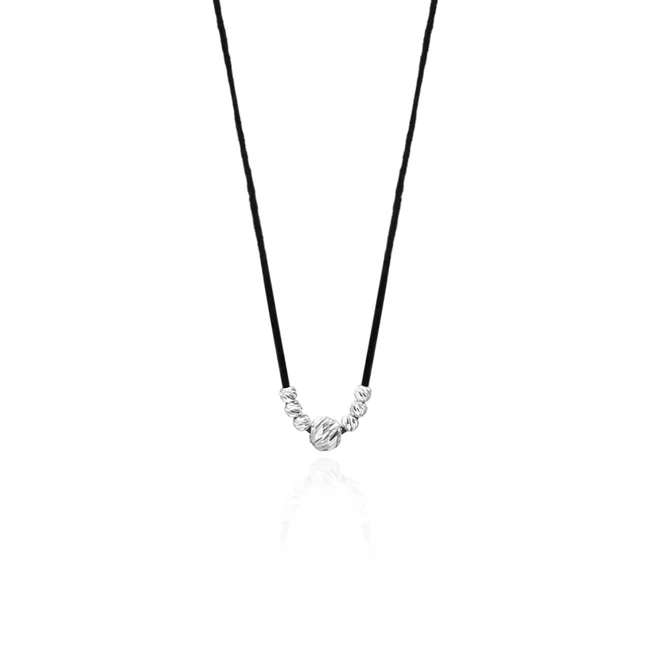 Colier Argint 925 Premium - snur reglabil si bilute striatii