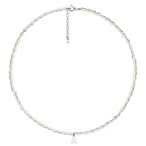 Colier Argint cu Initiala ta si Perle de Cultura(9mm)