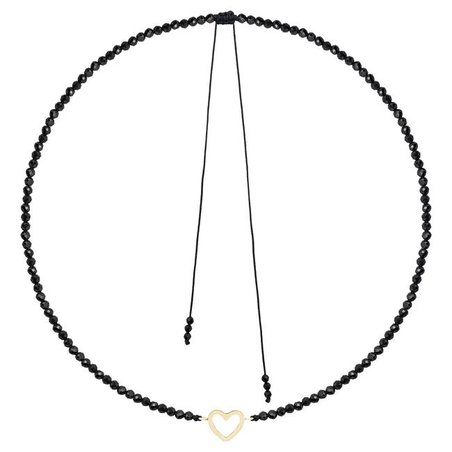 Colier Aur 14K Premium dama, reglabil - snur, spinel si inima (14 mm) picture - 4