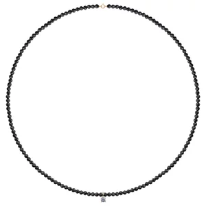 Colier cu pietre negre Spinel si pandantiv Aur cu zirconiu