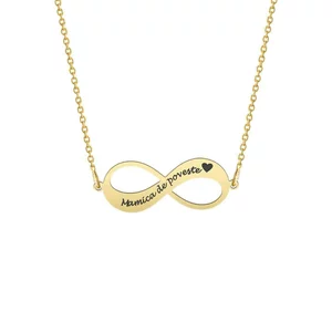 Lantisor Aur 14K Premium, dama, infinit mare 18 mm, personalizat