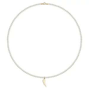 Colier perle scoica si Aripa de aur (12mm)
