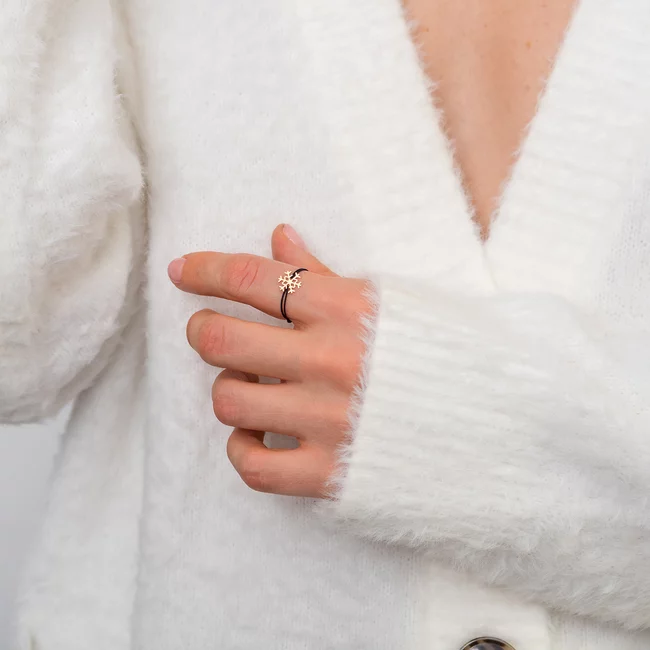 Inel Fulg Aur snur reglabil (9 mm)