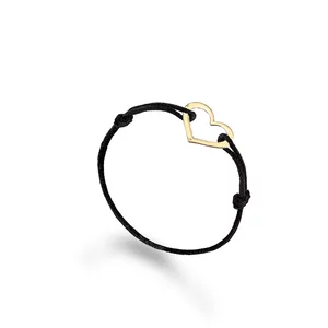 Inel Martisor Aur 14K, snur reglabil, inima decupata (8 mm)