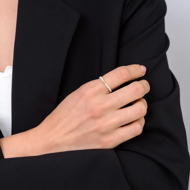 Inel perle scoica si Argint 925 Premium