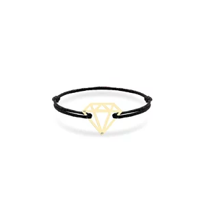 Inel snur Aur, reglabil si simbol diamant (8 mm)