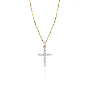 Lantisor Argint 925 Premium dama - cruce medie cu zirconii