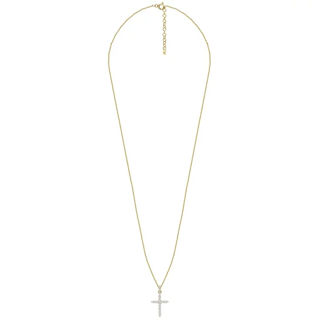 Lantisor Argint 925 Premium dama - cruce medie cu zirconii