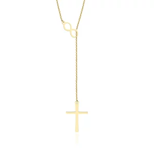 Lantisor Argint 925 Premium dama - infinit si cruce ( 25mm )