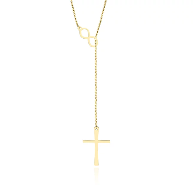 Lantisor Argint 925 Premium dama - infinit si cruce ( 25mm )