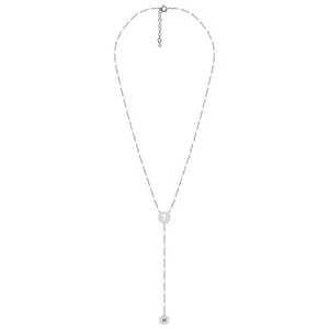 Lantisor Argint dama, tip rozariu, banut cruce si banut personalizat  (12 & 10 mm)
