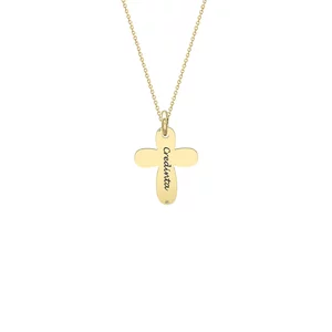 Lantisor Aur dama, cruce 12 mm, personalizat