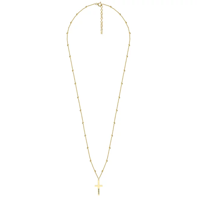 Lantisor bilute Argint 925 Premium dama - cruce personalizata cu text (27 mm)