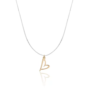 Lantisor cu fir transparent si pandantiv aur