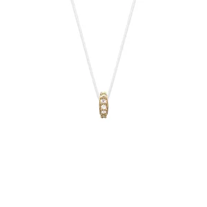 Lantisor cu fir transparent si pandantiv Aur cu pietre zirconiu (5.5 mm)