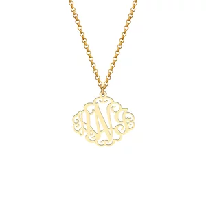 Lănțișor dama, Argint 925 Premium, cu monograma familiei 23mm