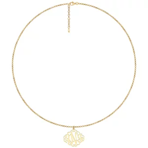 Lănțișor dama, Argint 925 Premium, cu monograma familiei 23mm