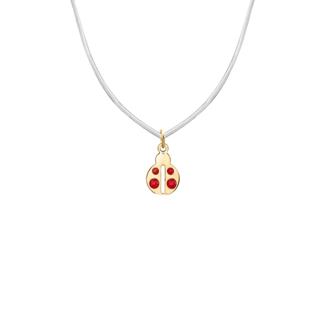 Lantisor Dama Aur 14K, cu fir transparent si pandantiv gargarita (7 mm )