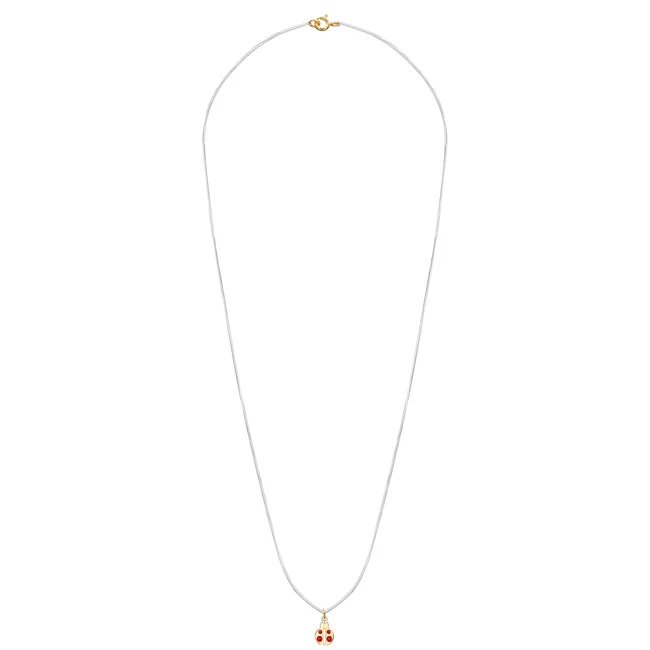Lantisor Dama Aur 14K, cu fir transparent si pandantiv gargarita (7 mm ) picture - 3