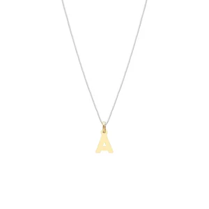 Lantisor fir transparent cu initiala din aur