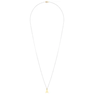 Lantisor fir transparent cu initiala din aur