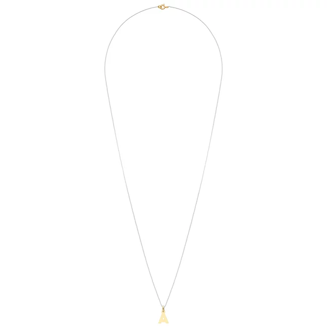 Lantisor fir transparent cu initiala din aur