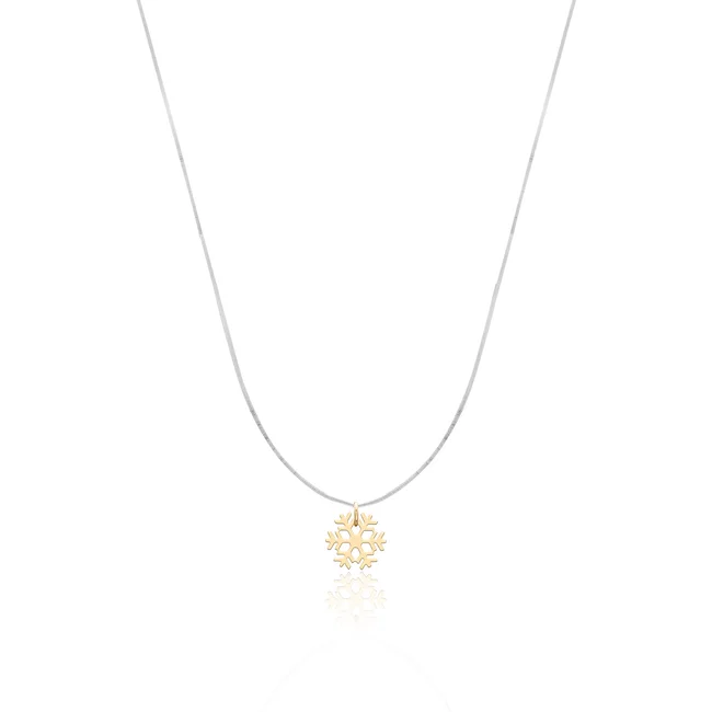 Lantisor fir transparent cu pandantiv Aur, fulg (9 mm)