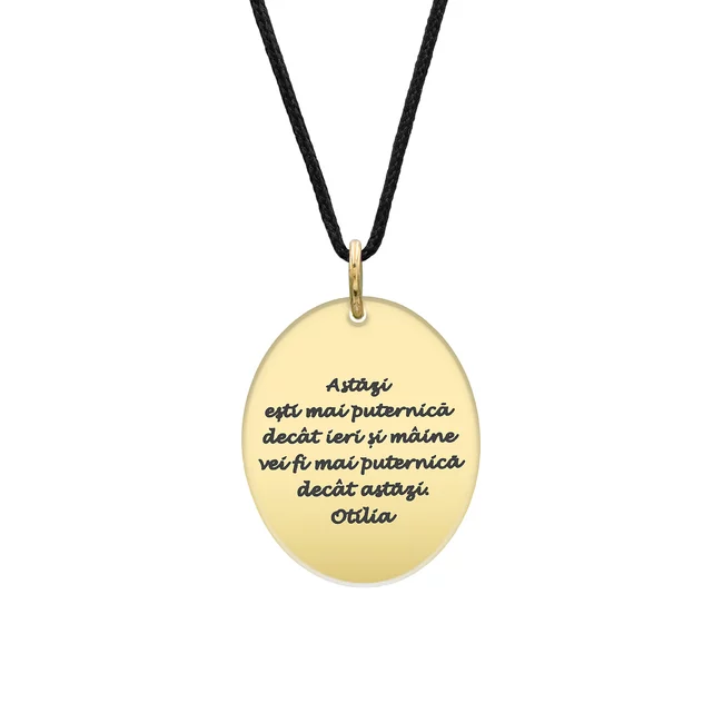 Pandantiv Aur 14K Premium, personalizat cu text - oval 21 mm picture - 5