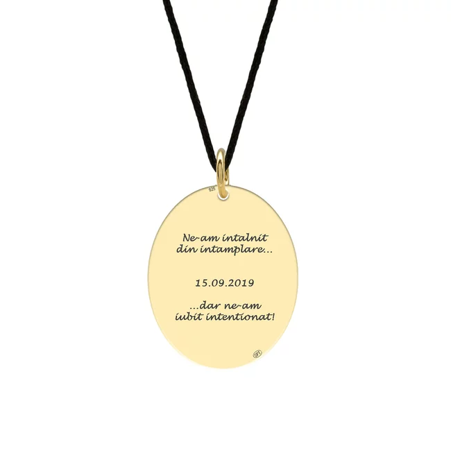 Pandantiv Aur 14K Premium, personalizat cu text - oval 21 mm picture - 4