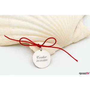 Pandantiv personalizat cu text, Argint , banut (14.5mm)