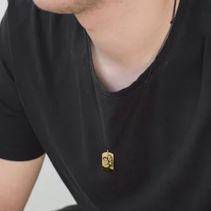 Pandantiv personalizat cu poza, Aur, placuta 27 mm