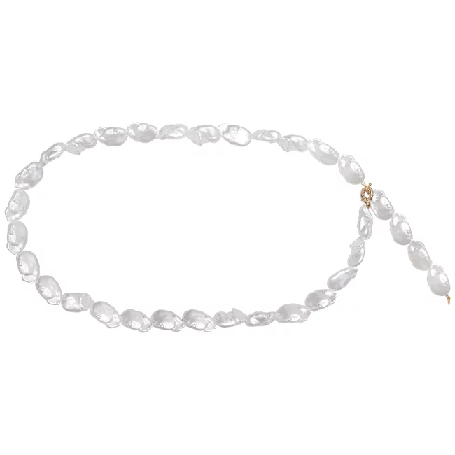 Perla9 Lant telefon / Colier / Curea THE CHUNKY accesoriu multifunctional din perle sintetice - placat cu argint