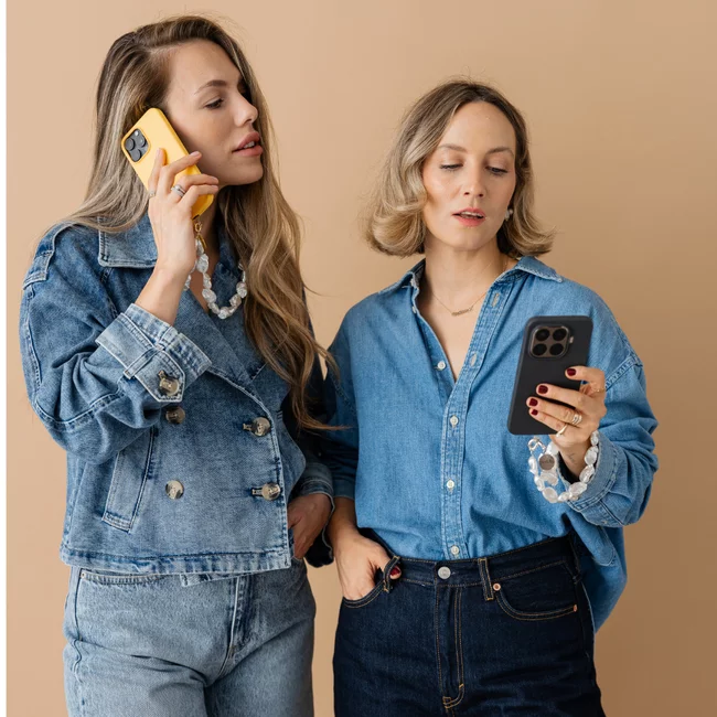 Perla9 Lant telefon / Colier / Curea THE CHUNKY accesoriu multifunctional din perle sintetice - placat cu aur galben picture - 12