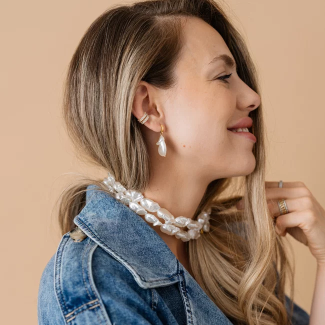 Perla9 Lant telefon / Colier / Curea THE CHUNKY accesoriu multifunctional din perle sintetice - placat cu aur galben picture - 35