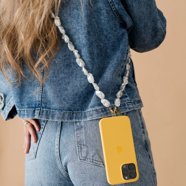 Perla9 Lant telefon / Colier / Curea THE CHUNKY accesoriu multifunctional din perle sintetice - placat cu aur galben picture - 36