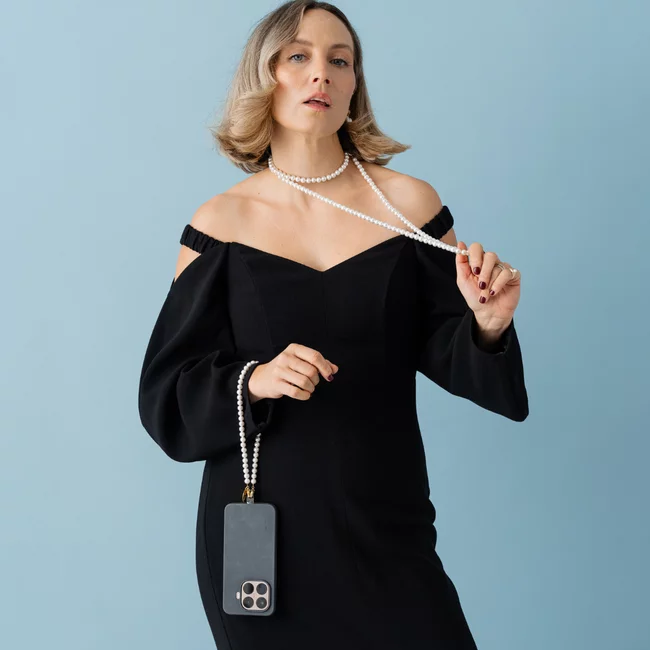 Perla9 Lant telefon / Colier / Curea THE CLASSY accesoriu multifunctional din perle scoica - placat cu aur galben picture - 11
