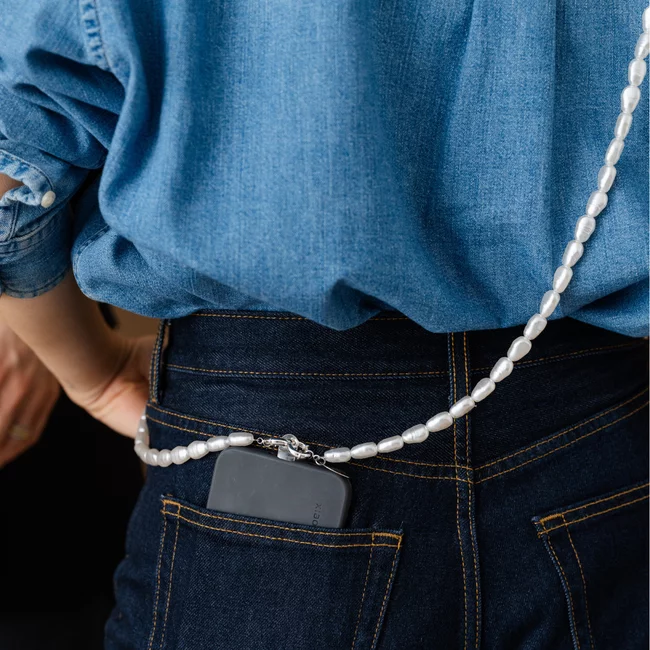 Perla9 Lant telefon / Colier / Curea THE ESSENTIAL accesoriu unisex multifunctional din perle sintetice - placat cu argint picture - 4