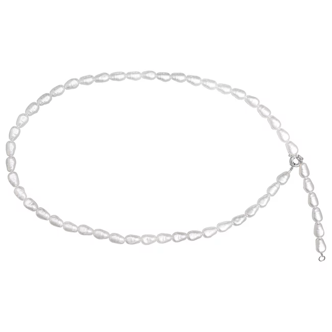 Perla9 Lant telefon / Colier / Curea THE ESSENTIAL accesoriu unisex multifunctional din perle sintetice - placat cu argint