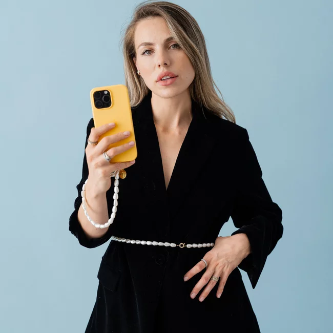 Perla9 Lant telefon / Colier / Curea THE ESSENTIAL accesoriu unisex multifunctional din perle sintetice - placat cu argint picture - 8