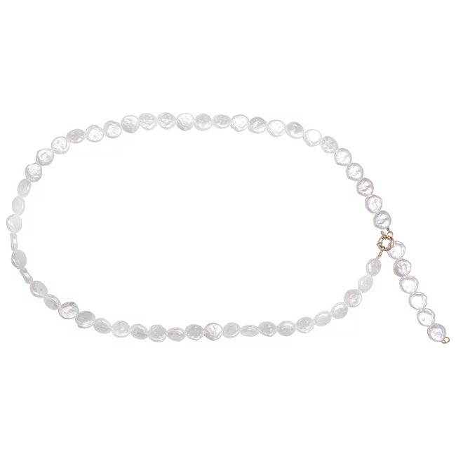 Perla9 Lant telefon / Colier / Curea THE MOONLIGHT accesoriu multifunctional din perle sintetice - placat cu aur galben