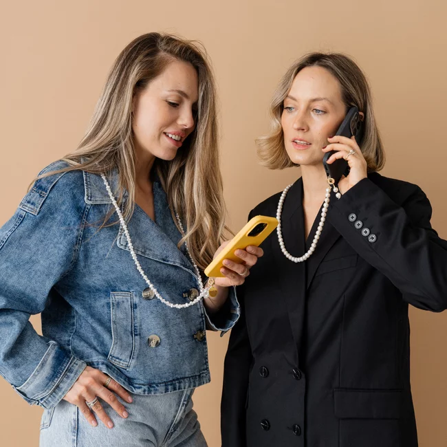 Perla9 Lant telefon / Colier / Curea THE TWIST accesoriu multifunctional din perle sintetice d- placat cu argint picture - 32