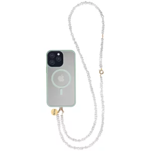 Perla9 Lant telefon / Colier / Curea THE TWIST accesoriu multifunctional din perle sintetice - placat cu aur galben