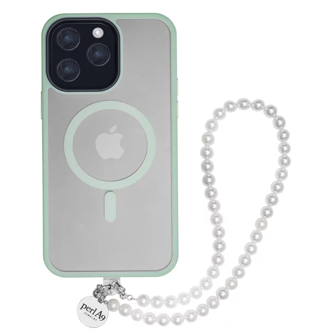Perla9 Maner telefon / Colier THE CLASSY accesoriu multifunctional din perle scoica - placat cu argint